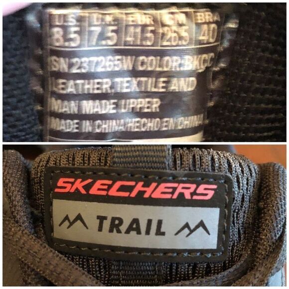 SKECHERS - M Sz 8.5 - NWOT Hillcrest Trail Trainer Lace-Up Sneakers in Black - Picture 16 of 16